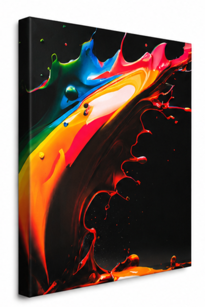 A2 Canvas Printing (black background with colorful painting)
