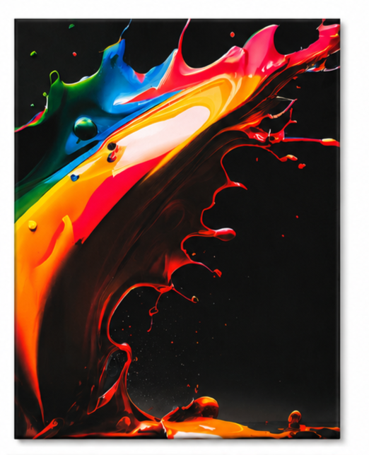 A2 Canvas Printing (black background with colorful painting)